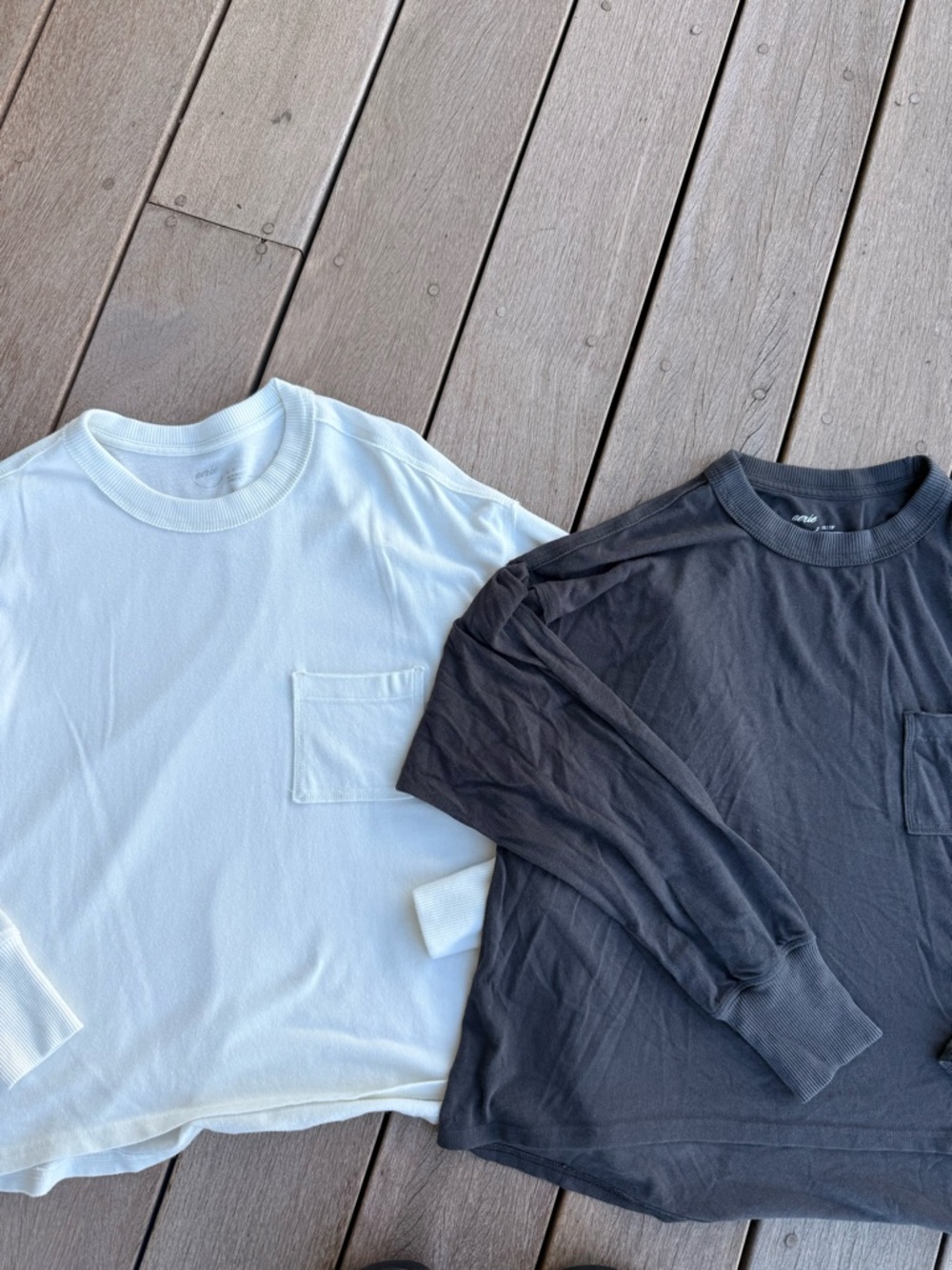 2 Pack - Aerie Happy Snit Pocket T-Shirt 
in Black & White